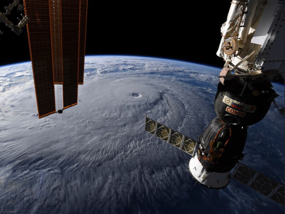 PHOTO: This image provided by NASA on Aug. 22, 2018 shows Hurricane Lane as seen from the International Space Station.