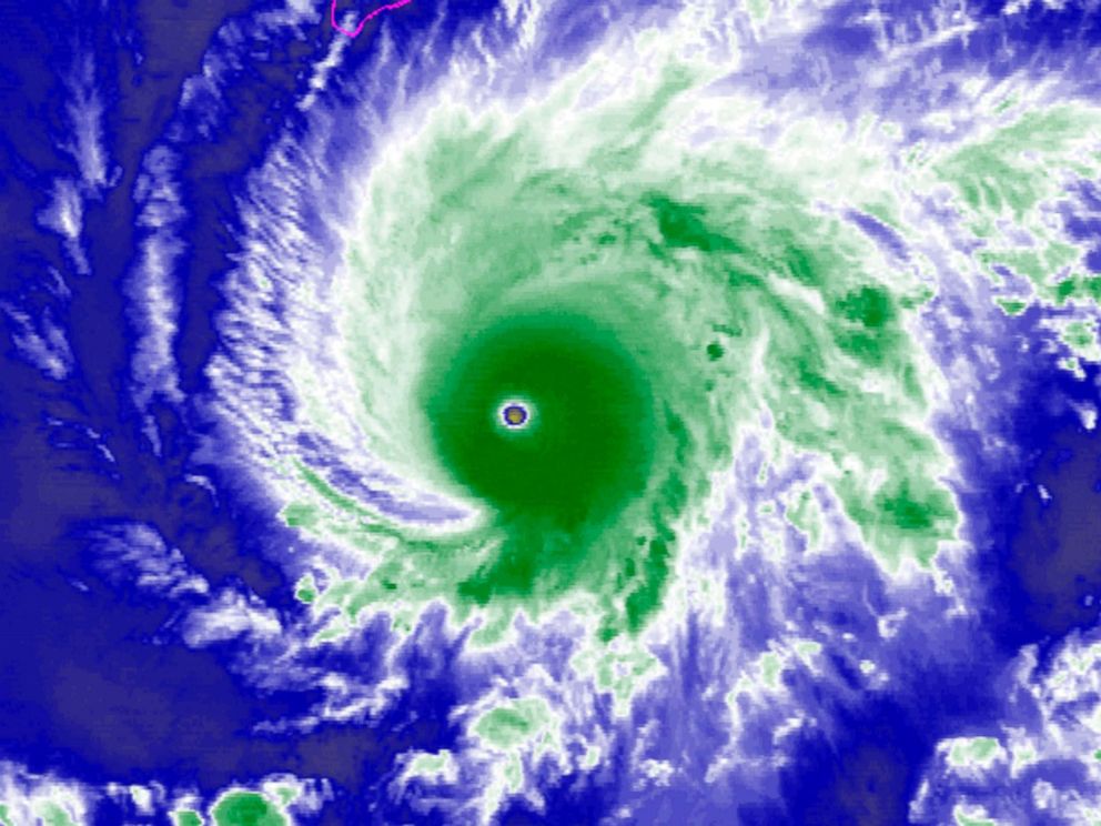 PHOTO: This NASA satellite imagery shows Hurricane Lane in the Central Pacific Ocean southeast of the Hawaiian Islands, Aug. 21, 2018.