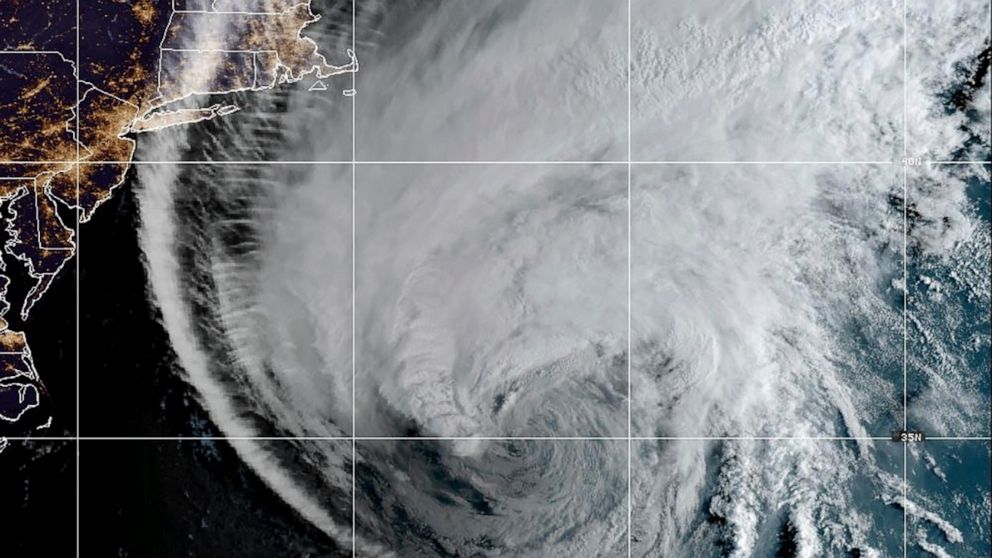 PHOTO: This satellite image provided by the National Oceanic and Atmospheric Administration shows Hurricane Lee in the Atlantic Ocean, Sept. 15, 2023.