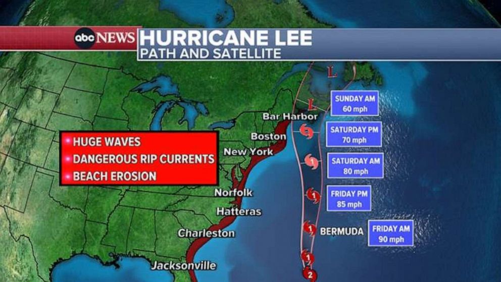 Path of Hurricane Lee 2023: Expected to peak Saturday in Boston