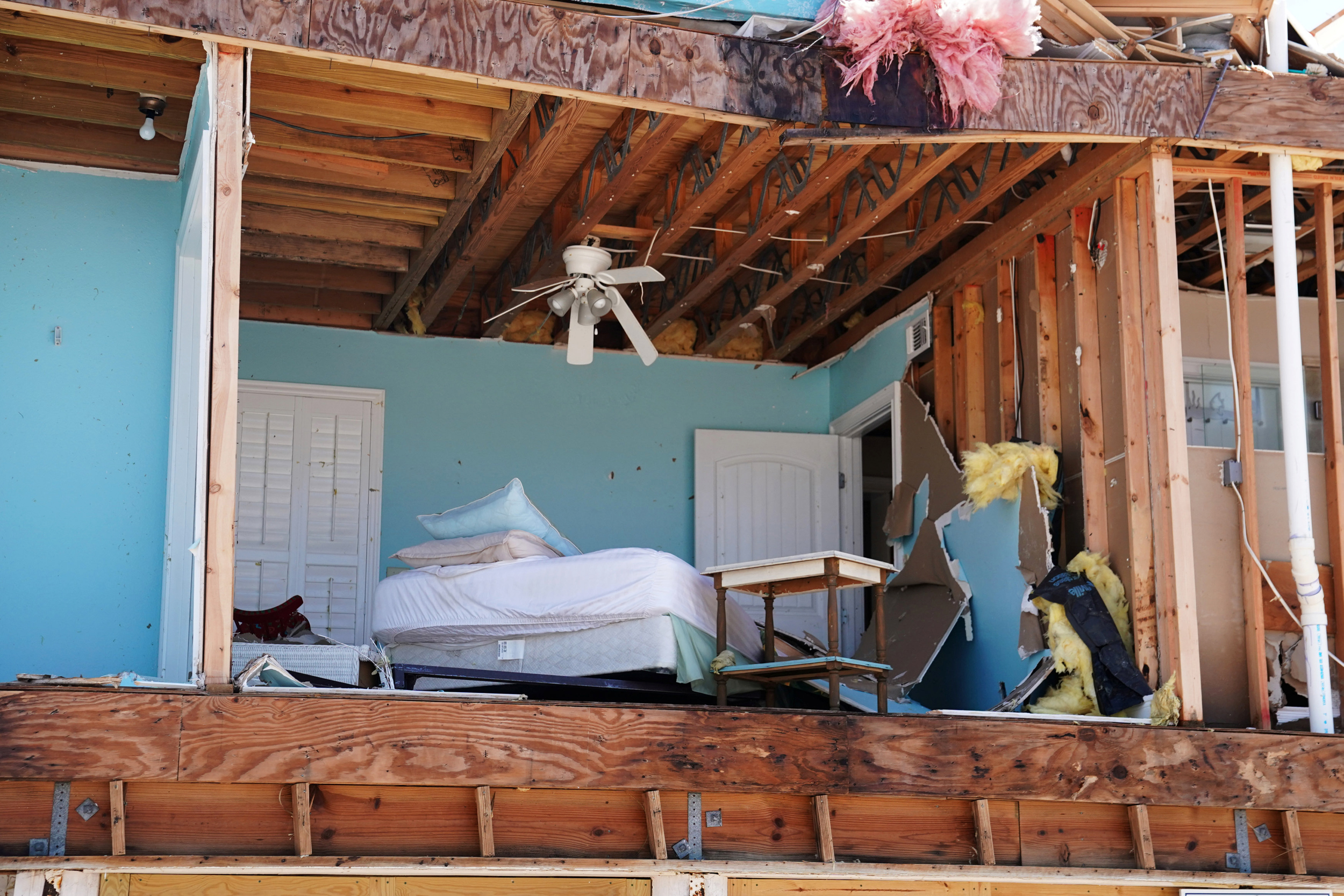 PHOTO: A bedroom of a destroyed house is pictured following Hurricane Michael in Mexico Beach, Fla., Oct. 11, 2018.