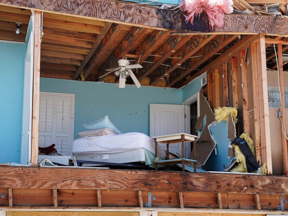 PHOTO: A bedroom of a destroyed house is pictured following Hurricane Michael in Mexico Beach, Fla., Oct. 11, 2018.