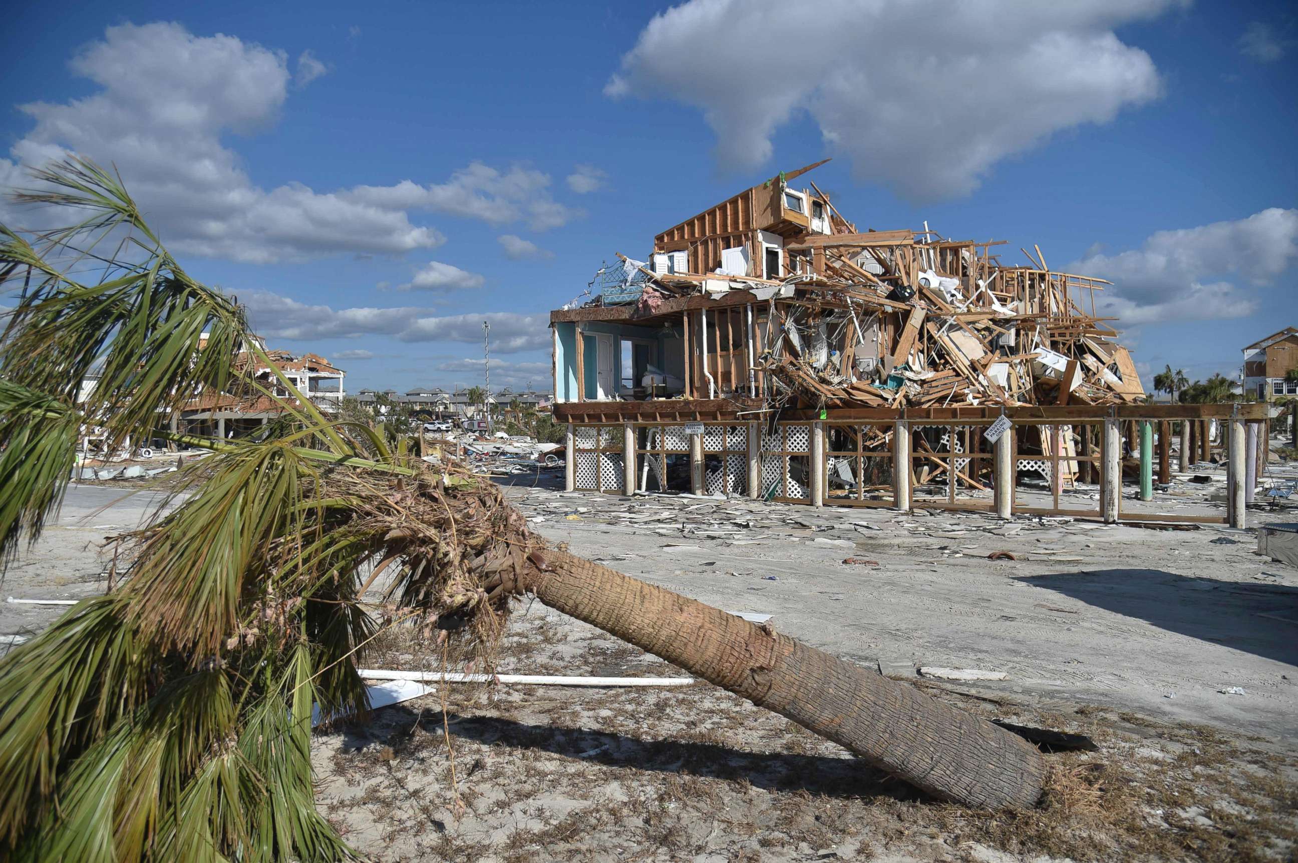 PHOTO: View of the damaged caused by Hurricane Michael in Mexico Beach, Fla, Oct. 13, 2018.