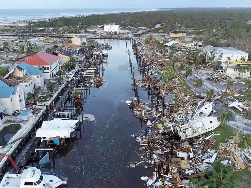 PHOTO: In this image made from video, damage from Hurricane Michael is seen in Mexico Beach, Fla., Oct. 11, 2018. 