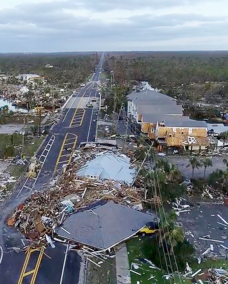 PHOTO: In this image made from video, damage from Hurricane Michael is seen in Mexico Beach, Fla., Oct. 11, 2018.