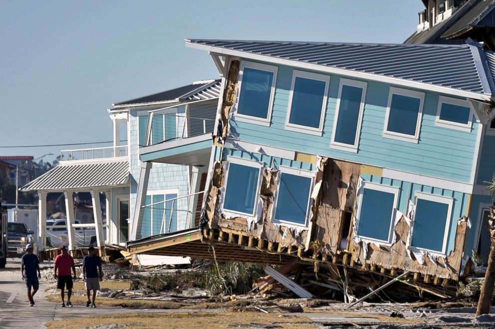 PHOTO: View of the damaged caused by Hurricane Michael in Mexico Beach, Fla., Oct. 13, 2018.