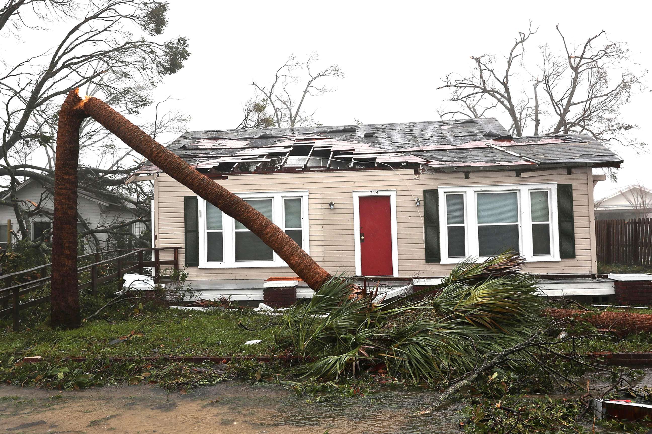 PHOTO: A damaged home is seen after hurricane Michael passed through the area on Oct. 10, 2018, in Panama City, Fla.