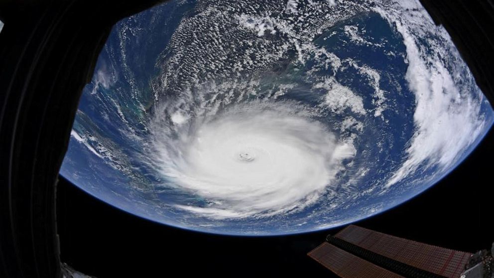 PHOTO: Hurricane Dorian is shown from the International Space Station more than 200 miles above the earth as it churns in the north-western Caribbean near the United States mainland in this photo taken September 2, 2019.