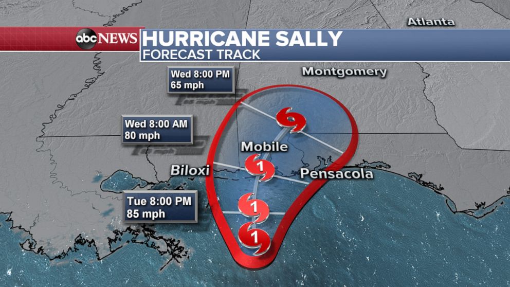 PHOTO: Hurricane Sally Forecast Track Map