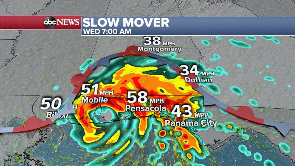 PHOTO: Hurricane Sally Slow Mover, Wed. 7:00AM Map