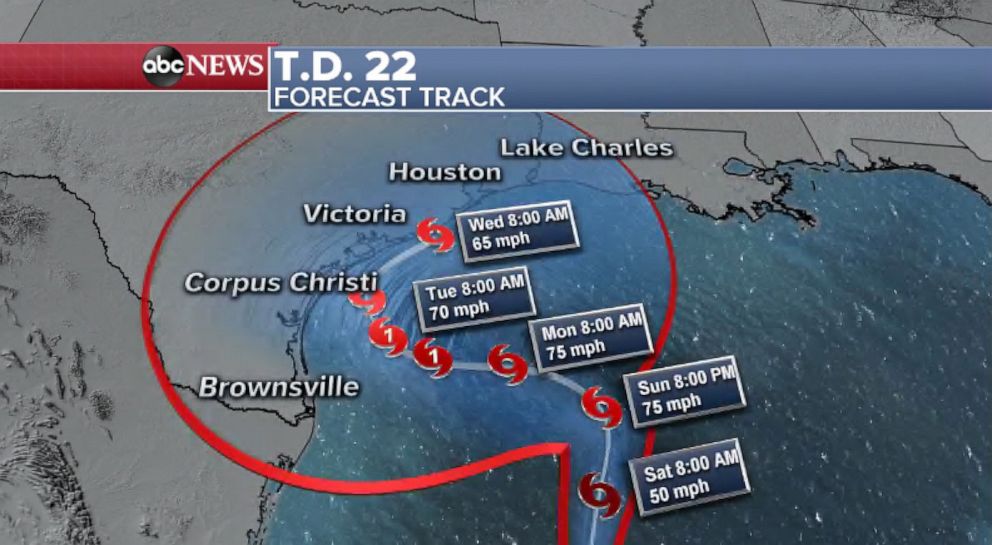 PHOTO: The forecast track of T.D. 22.