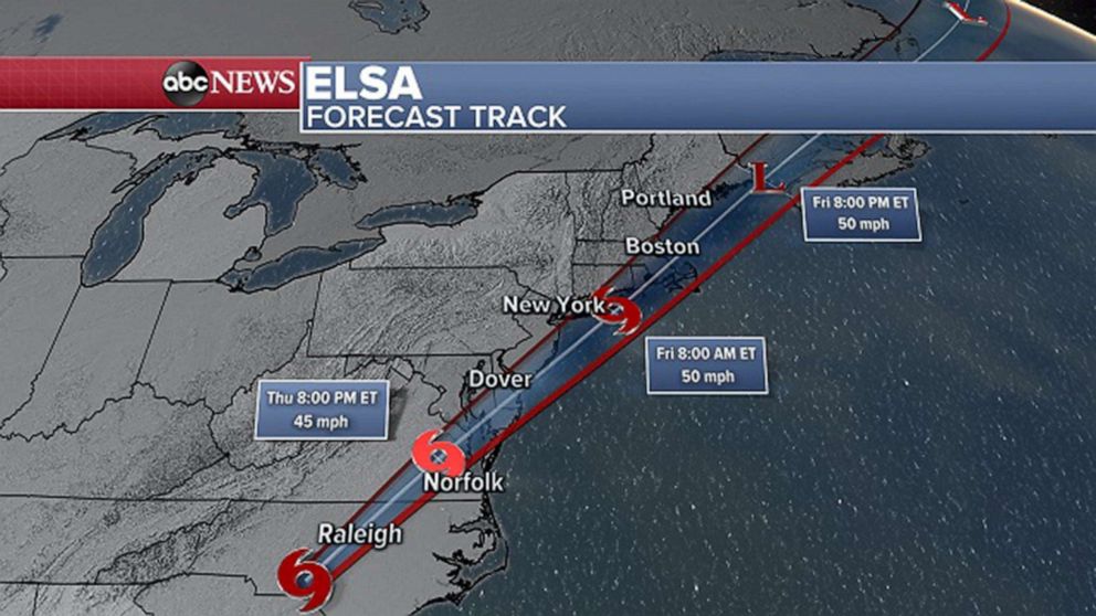 PHOTO: Elsa is expected to become post-tropical by Saturday morning.
