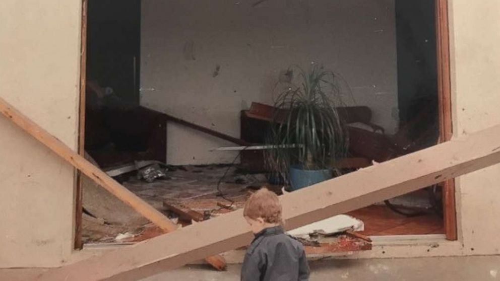 PHOTO: Although the Redlands home of psychologist Steve Warner was significantly damaged in the storm, it "saved" their lives, he told ABC News. The Warner family had their home reconstructed.