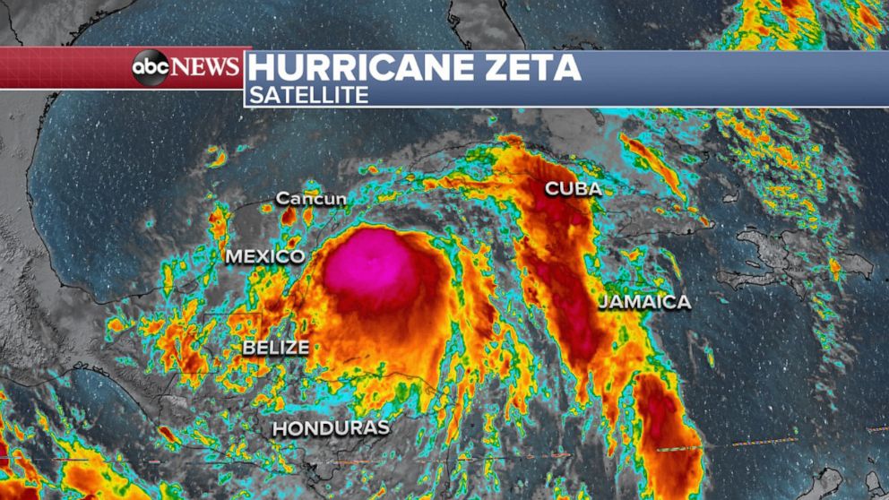 PHOTO: Hurricane Zeta satellite map.