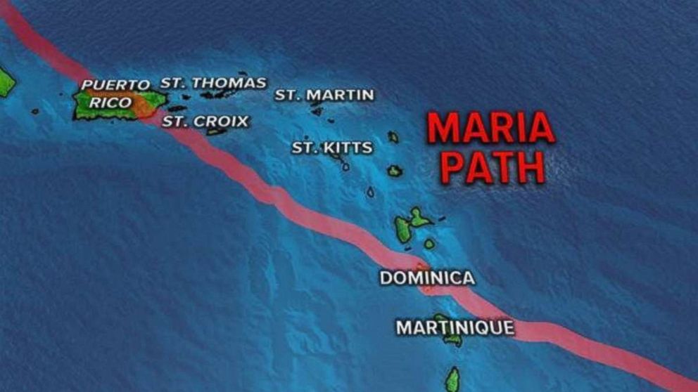 GRAPHIC: In this graphic, shows the path of Hurricane Maria.  