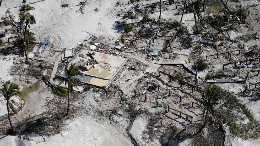 PHOTO: Area where homes once stood is seen in the aftermath of Hurricane Ian, Sept. 29, 2022, in Fort Myers Beach, Fla.