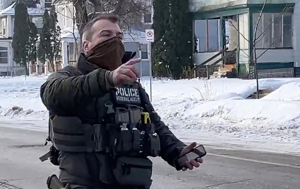 PHOTO: An ICE agent identified as Jonathan Ross is seen moments after Renee Good was fatally shot in Minneapolis on Jan. 7, 2026.