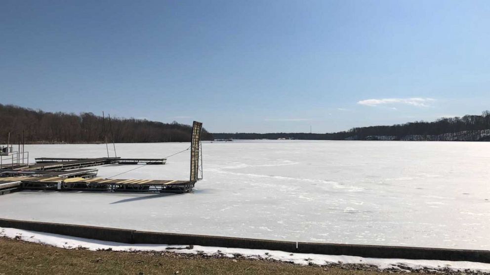 PHOTO: A 16-year-old girl died while rescuing her brother, 13, from a frozen lake in Hillsboro, Ohio, Tuesday, Feb. 23, 2021. An Ohio Department of Natural Resources officer also died from a medical emergency while responding.