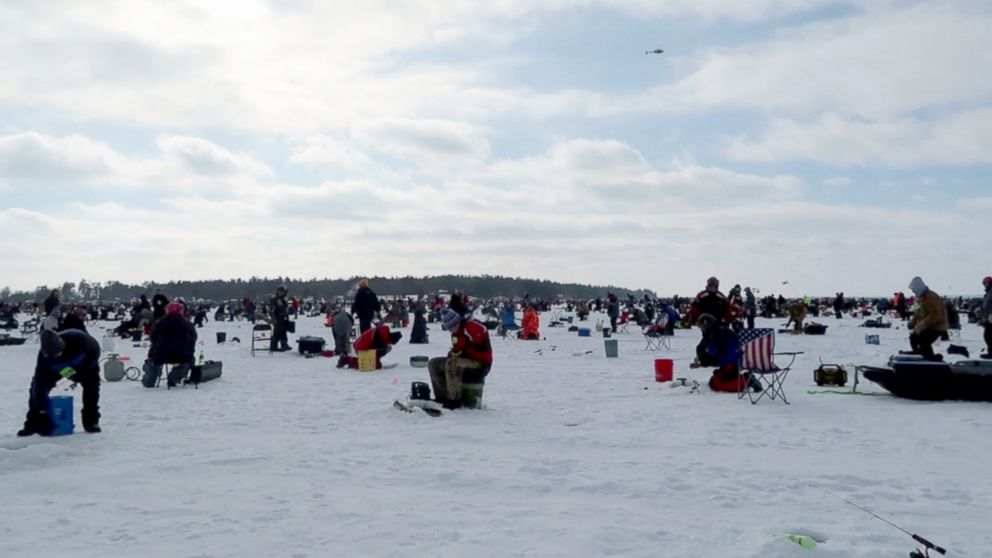 PHOTO: ABC News' Michael Koenigs spoke with ice fishers at the largest ice fishing tournament in Minnesota.