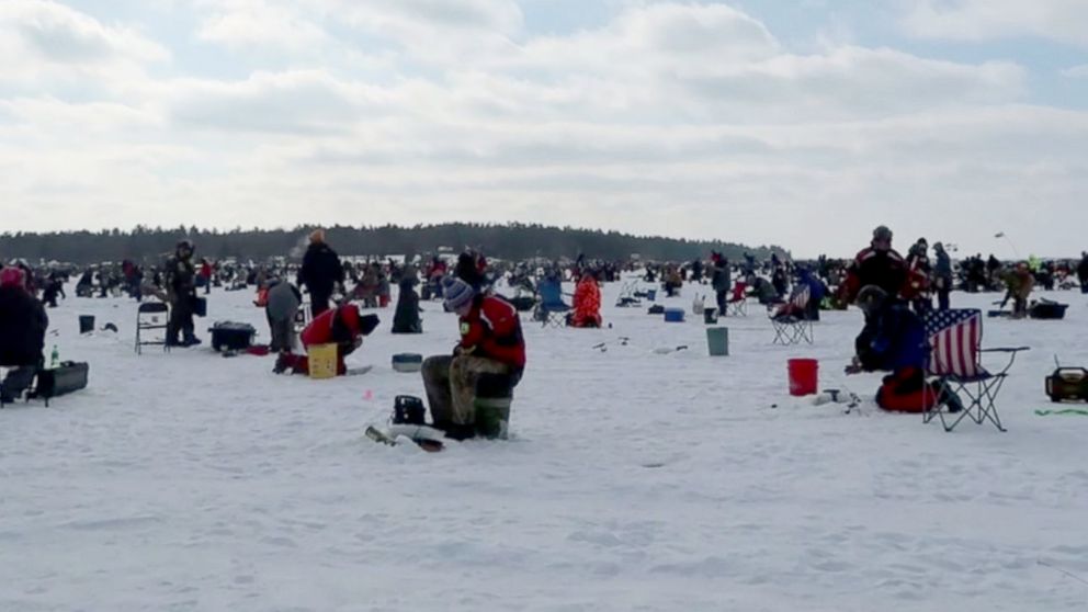 PHOTO: ABC News' Michael Koenigs spoke with ice fishers at the largest ice fishing tournament in Minnesota.