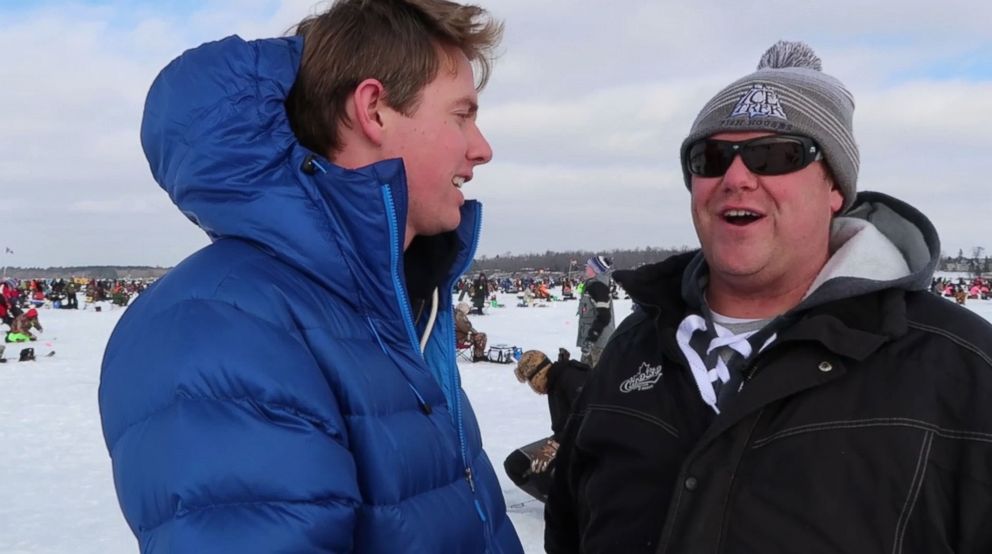 PHOTO: ABC News' Michael Koenigs spoke with ice fishers at the largest ice fishing tournament in Minnesota.