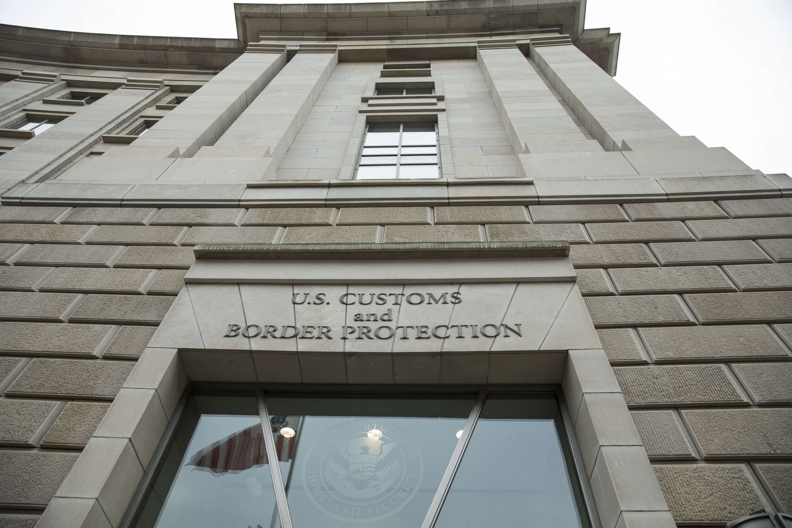 PHOTO: Entrance of the U.S. Customs and Border Protection headquarters in Washington, D.C. on March 7, 2017. 