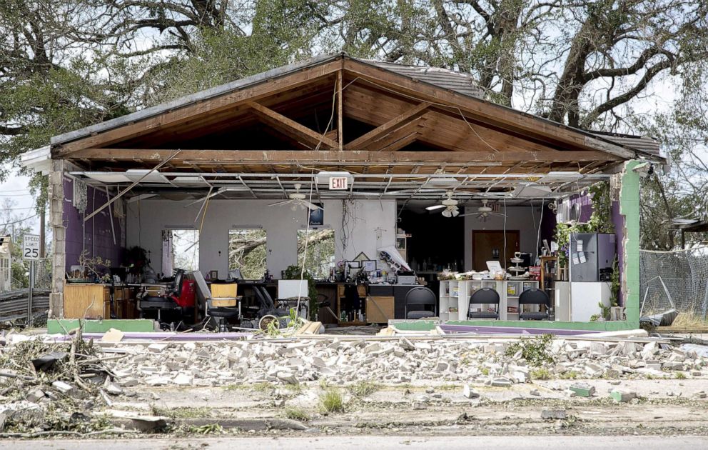 PHOTO: A hair salon is destroyed by Hurricane Ida in Houma, La., Aug 30, 2021. 