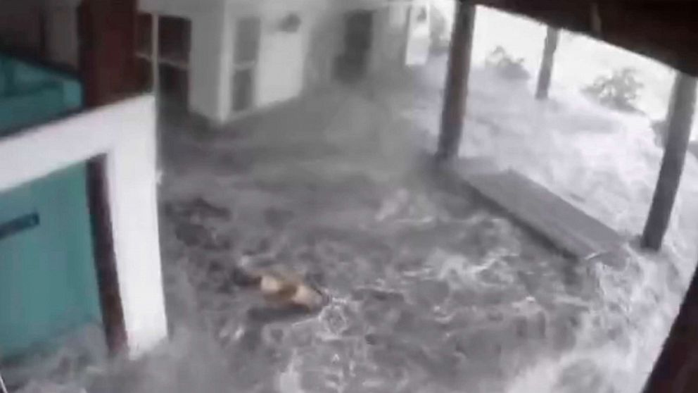 PHOTO: Water enters a beach house as Hurricane Ida makes landfall in Grand Isle, La.,  Aug. 29, 2021, in an image from a video.