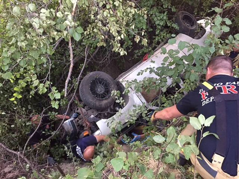 PHOTO: A 21-year-old man who had been missing for several days was found alive trapped beneath an overturned truck in the foothills of Idaho Falls, Idaho, Aug. 6, 2018.