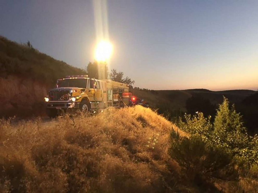 PHOTO: A 21-year-old man who had been missing for several days was found alive trapped beneath an overturned truck in the foothills of Idaho Falls, Idaho, Aug. 6, 2018.