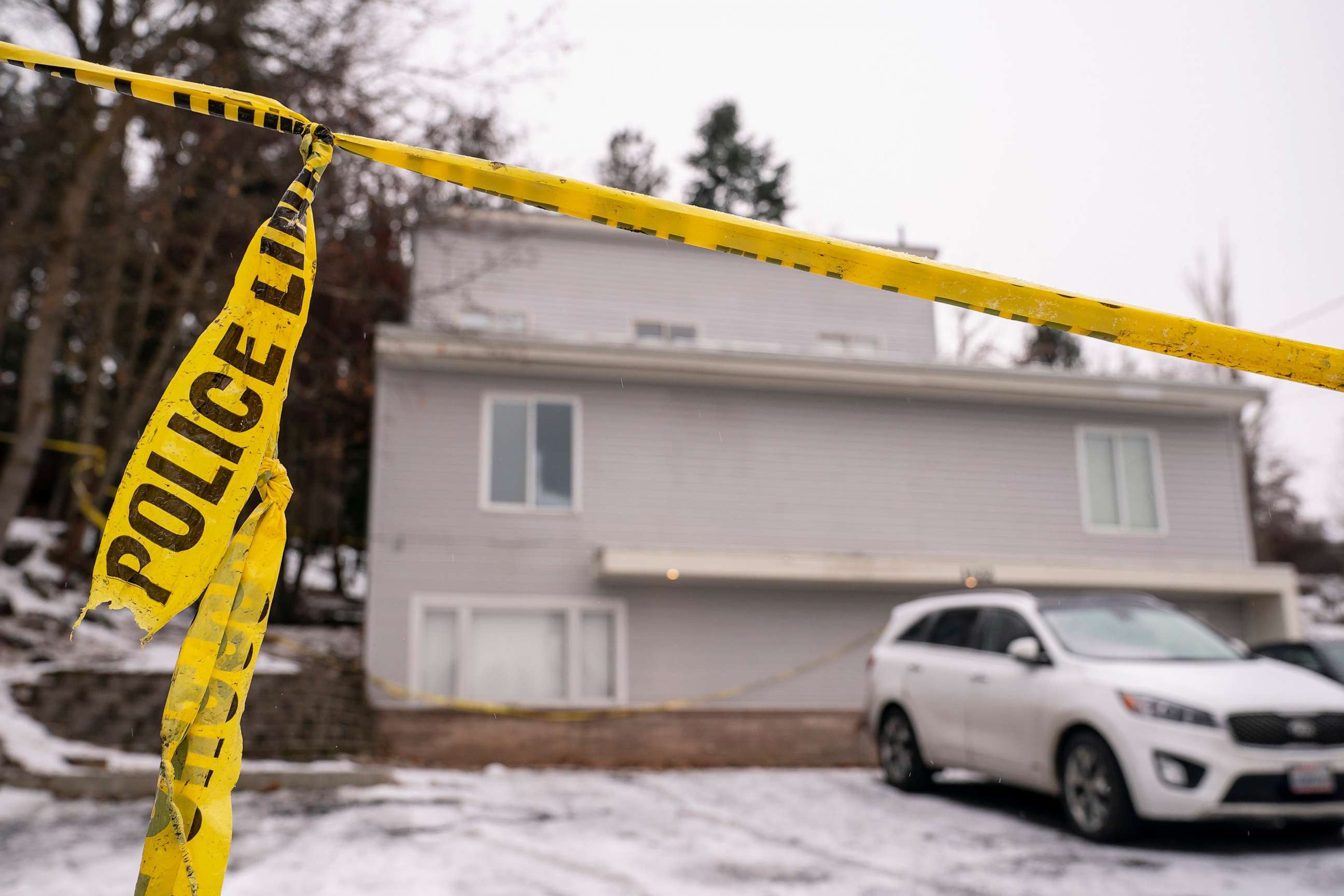 PHOTO: Police tape at the site of a quadruple murder of four University of Idaho students, Jan. 3, 2023, in Moscow, Idaho.