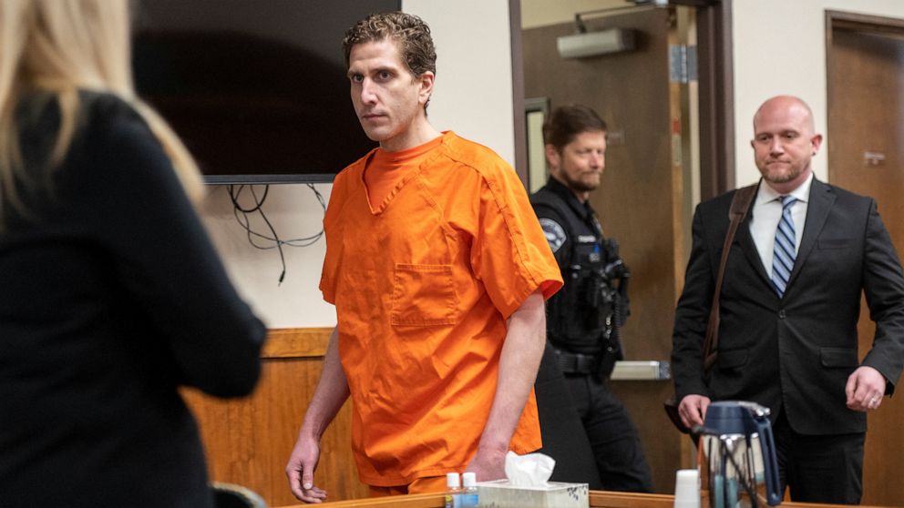 PHOTO: Bryan Kohberger enters the courtroom for his arraignment hearing in Latah County District Court, May 22, 2023, in Moscow, Idaho.