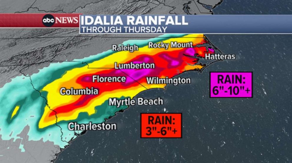 PHOTO: Idalia rainfall weather graphic