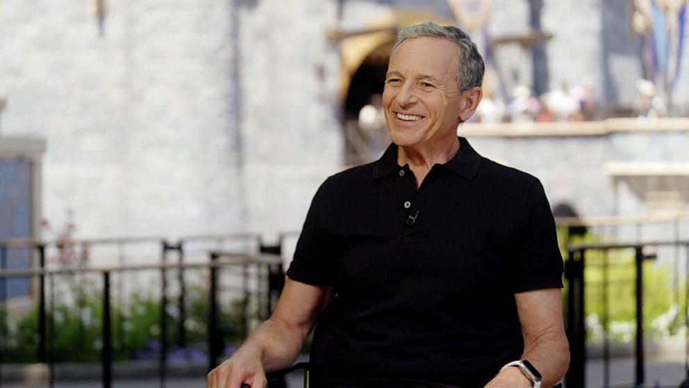 PHOTO: Disney CEO Bob Iger smiles during an interview with ABC News' Rebecca Jarvis.