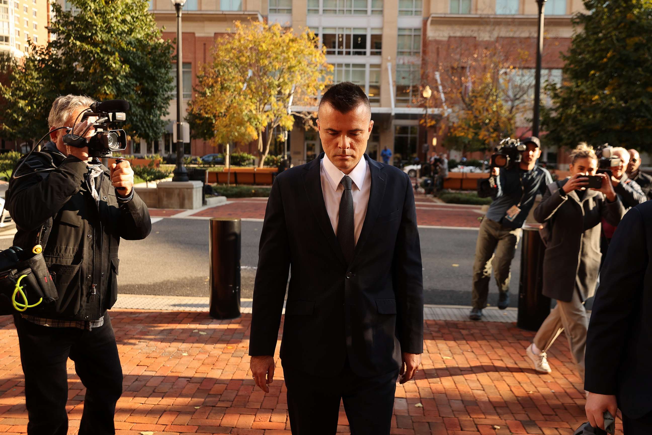 PHOTO: Russian analyst Igor Danchenko arrives at the Albert V. Bryan U.S. Courthouse before being arraigned on Nov. 10, 2021, in Alexandria, Va.