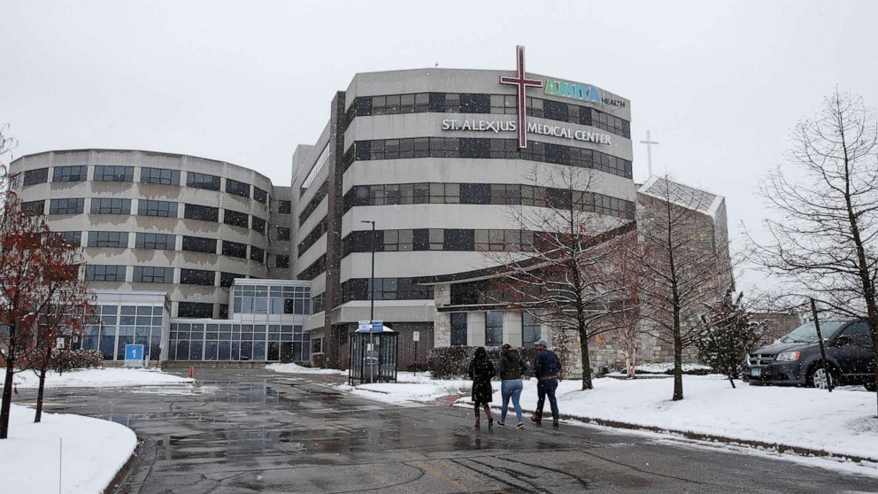PHOTO: A general view of the St. Alexius Medical Center, where confirmed coronavirus patient is being treated in Hoffman Estates, Ill., Jan. 25, 2020.