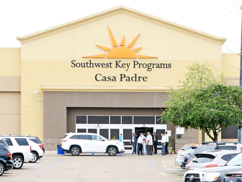 PHOTO: Dignitaries take a tour of Southwest Key Programs Casa Padre, a U.S. immigration facility in Brownsville, Texas, on June 18, 2018, where children are detained.