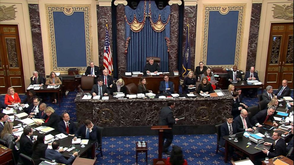 PHOTO: Day 7 of the impeachment trial against President Trump begins at the Capitol, Jan. 28, 2020.