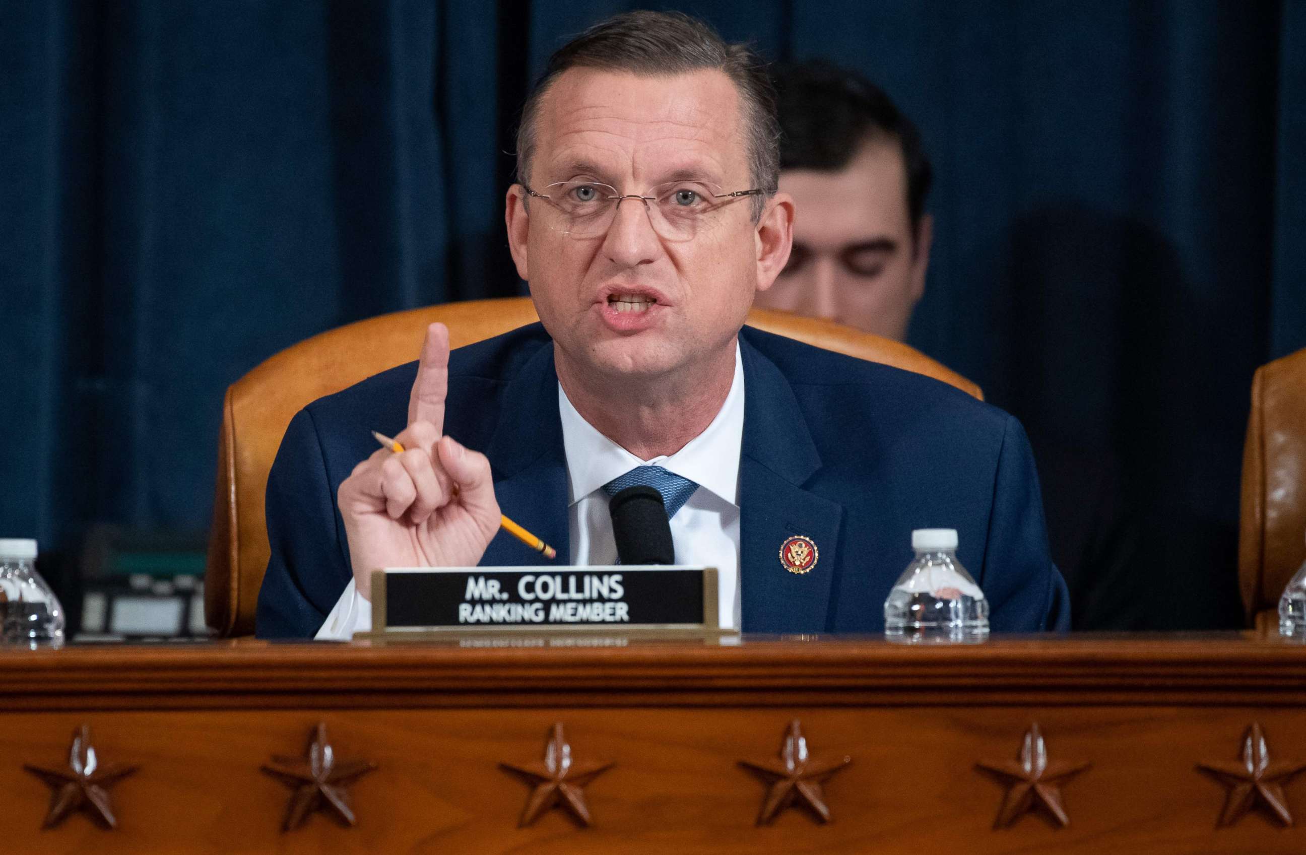 PHOTO: House Judiciary Ranking Member Doug Collins speaks during a House Judiciary Committee hearing on the impeachment of President Donald Trump on Capitol Hill in Washington, Dec. 4, 2019.
