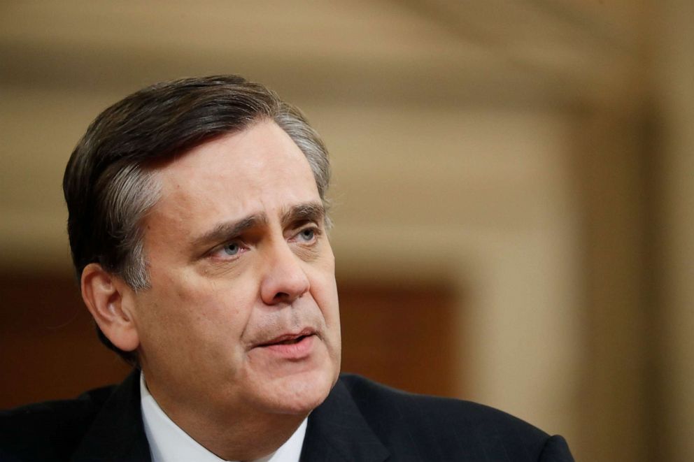 PHOTO: George Washington University Law School professor Jonathan Turley gives an opening statement during a hearing before the House Judiciary Committee, Dec. 4, 2019, on Capitol Hill in Washington.