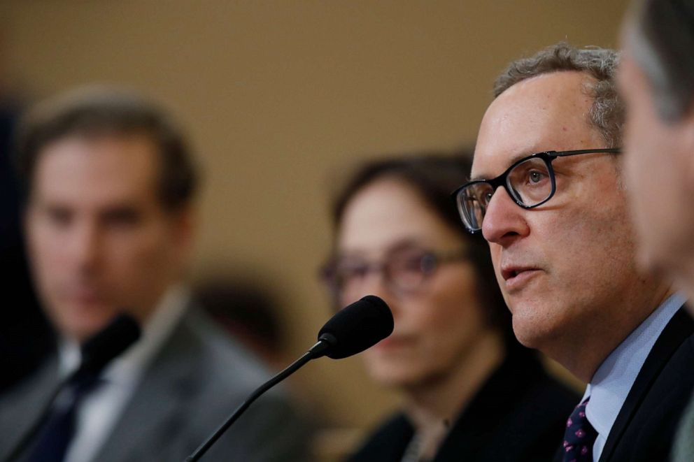 PHOTO: University of North Carolina Law School professor Michael Gerhardt testifies during a hearing before the House Judiciary Committee on Capitol Hill in Washington, Dec. 4, 2019.