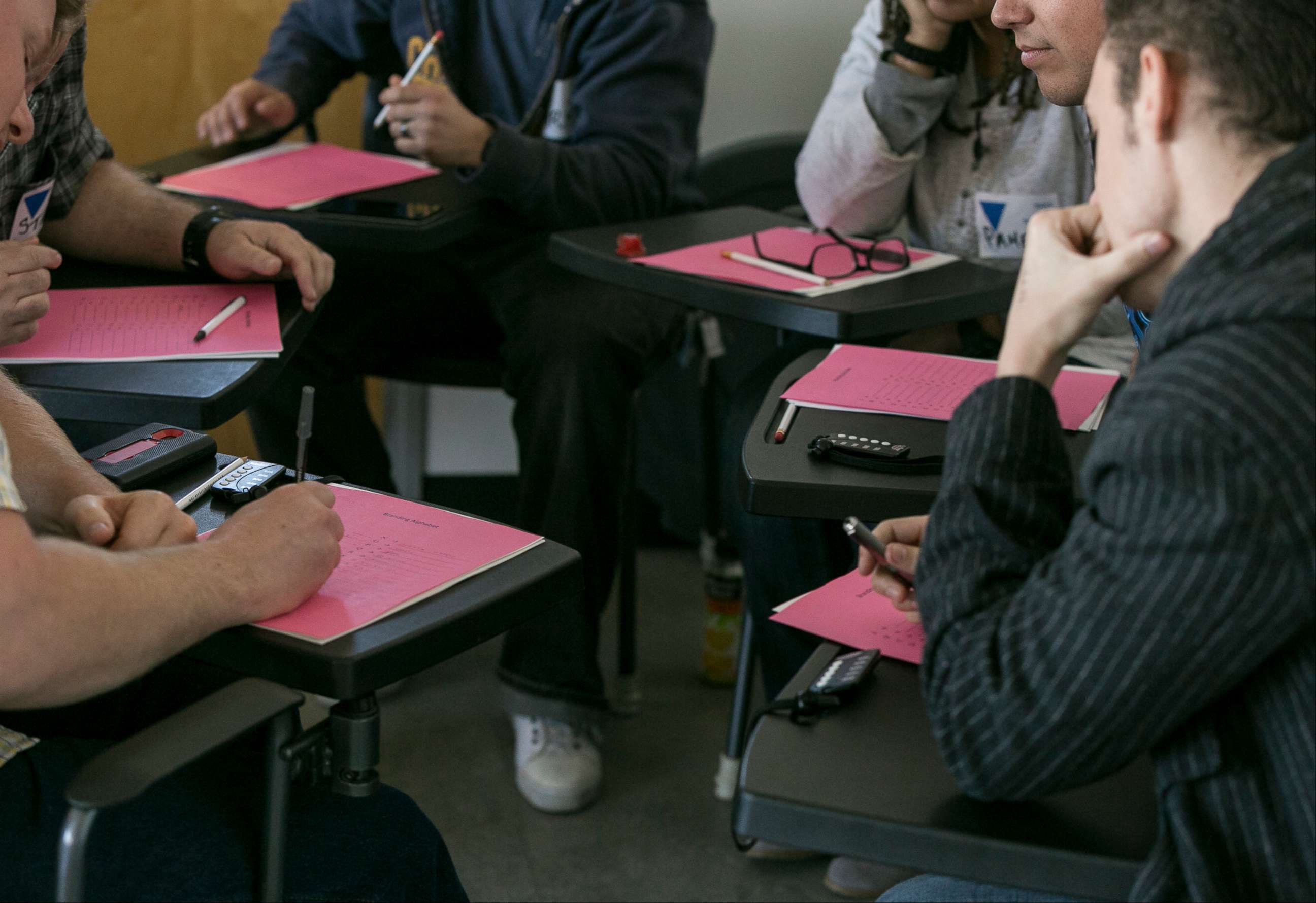 PHOTO: Los Angeles Police Department officers take a class to learn to recognize unconscious prejudices and how they can impact behaviors on the street at a class at the Museum of Tolerance in Los Angeles, Feb. 11, 2015.