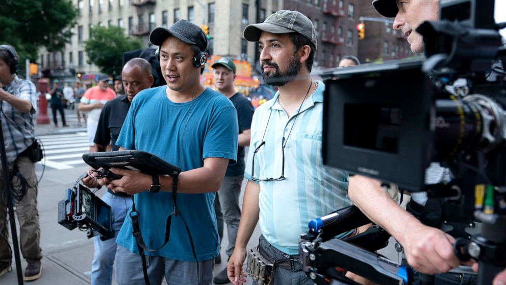 PHOTO: Director John Chu and Lin-Manuel Miranda work on the set of "In the Heights" in an image released by Warner Bros. Entertainment.
