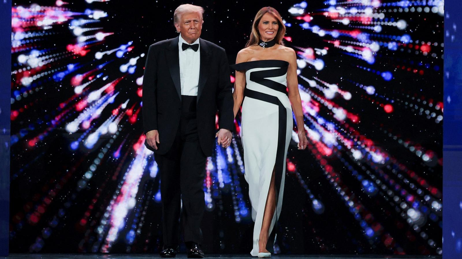 PHOTO: President Donald Trump and Melania Trump at the Liberty Ball during the 60th Presidential Inauguration, Jan. 20, 2025.