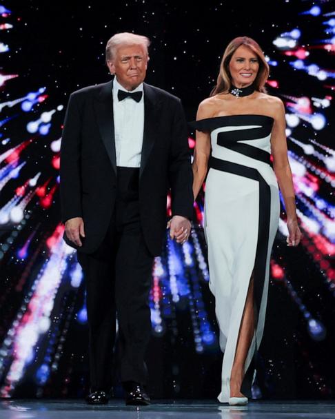 melania trump's inauguration dress Melania Trump's inauguration outfit is definitely worth talking about! The First Lady stunned in an all-American ensemble, opting for a navy blue and ivory look designed by Adam Lippes, paired with a