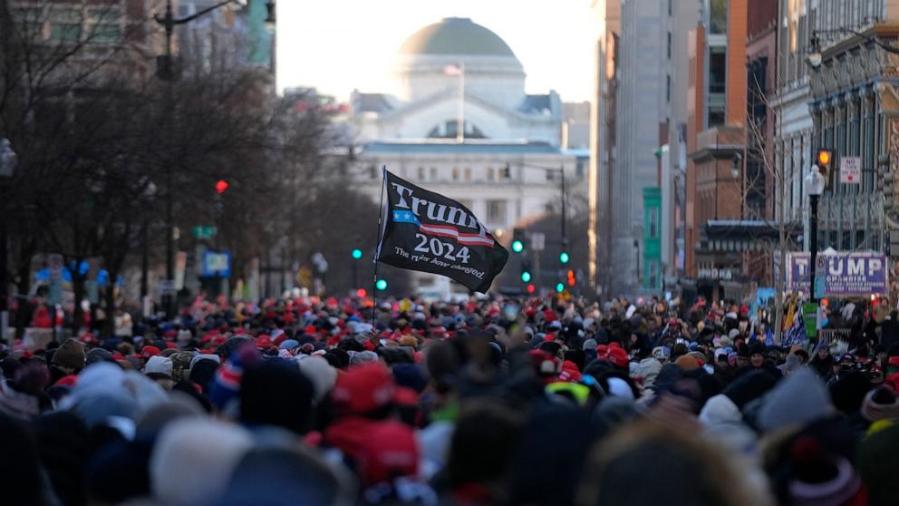 PHOTO: Supporters of President-elect Donald Trump await his inauguration on Jan. 20, 2025 in Washington.