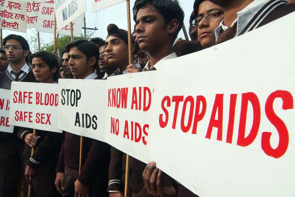 PHOTO: Indian students carry placards during an HIV/AIDS awareness demonstration in Amritsar, Dec. 1, 2007, for World Aids Day.