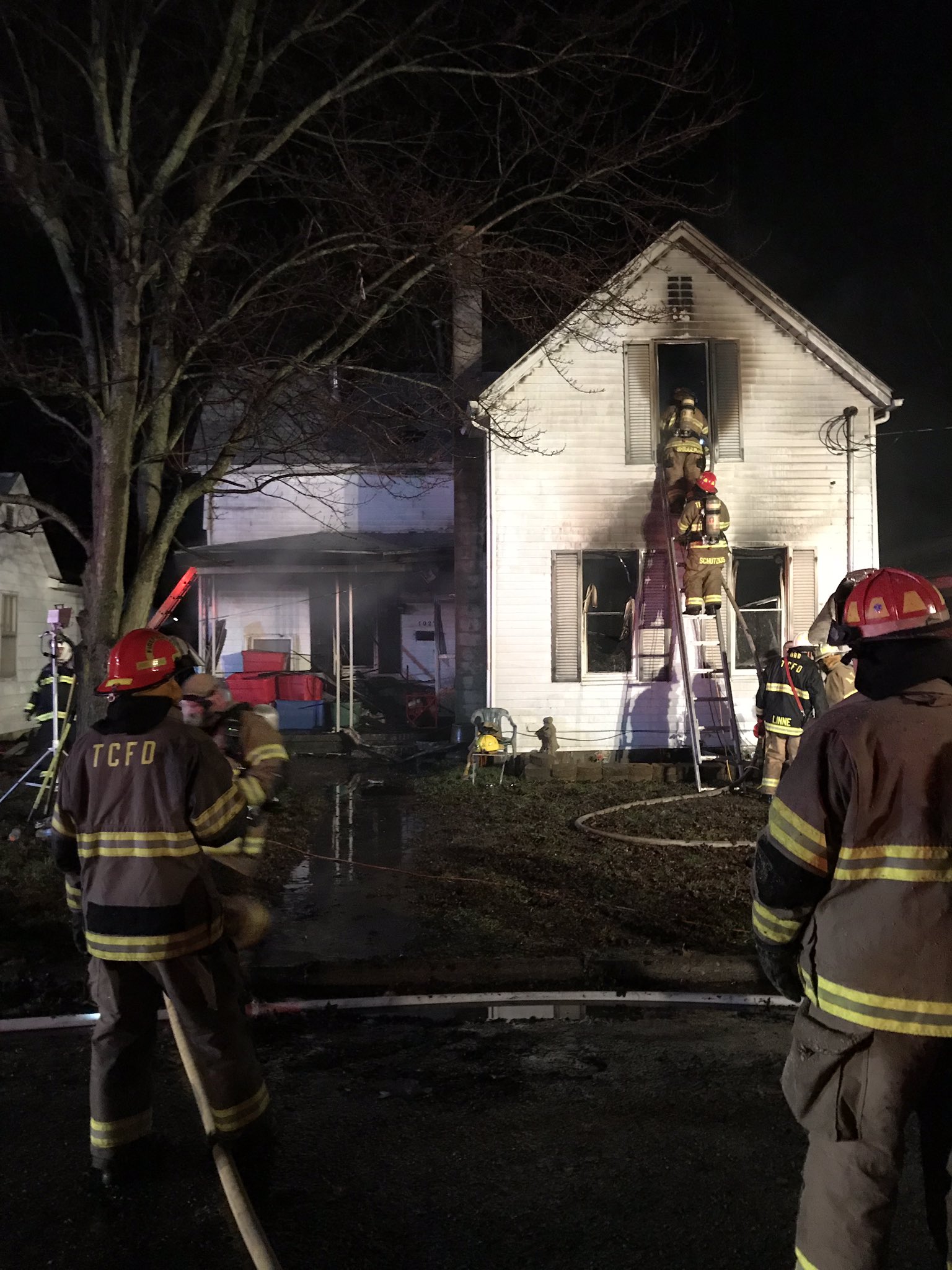 PHOTO: Firefighters to the scene of a fatal fire in Tell City, Ind., in a photo released on the Indiana Homeland Security Twitter account.