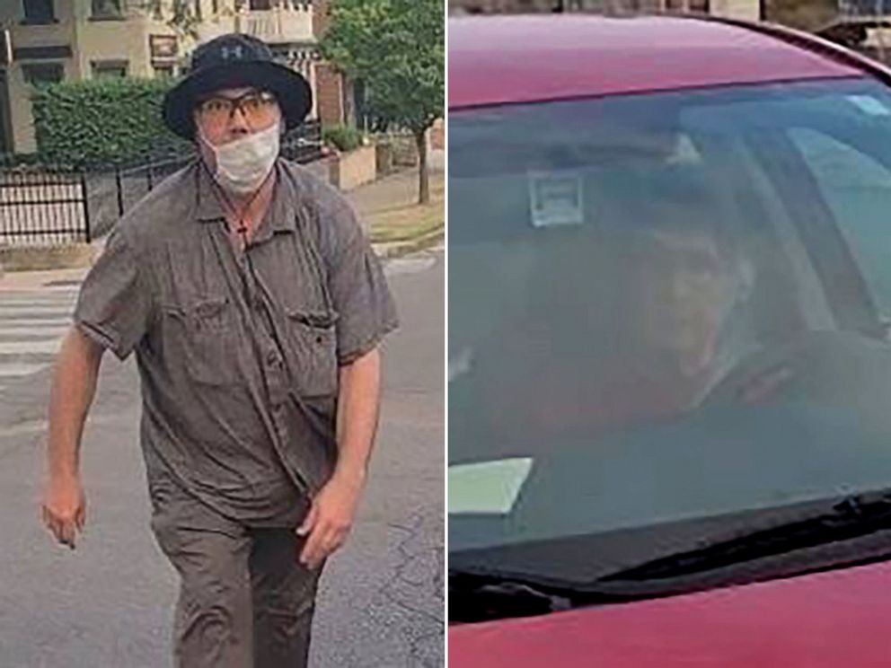 PHOTO: Bloomington, Indiana, police are looking to question this man and this woman in a red car suspected of driving into protesters, injuring one, on July 6, 2020.