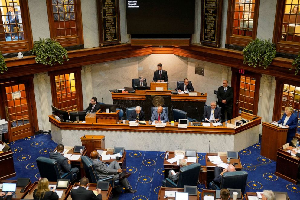 PHOTO: State lawmakers hold a special session to debate banning abortion in Indianapolis, July 25, 2022.